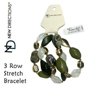 New Directions 3 Row Stretch Bracelet NWT